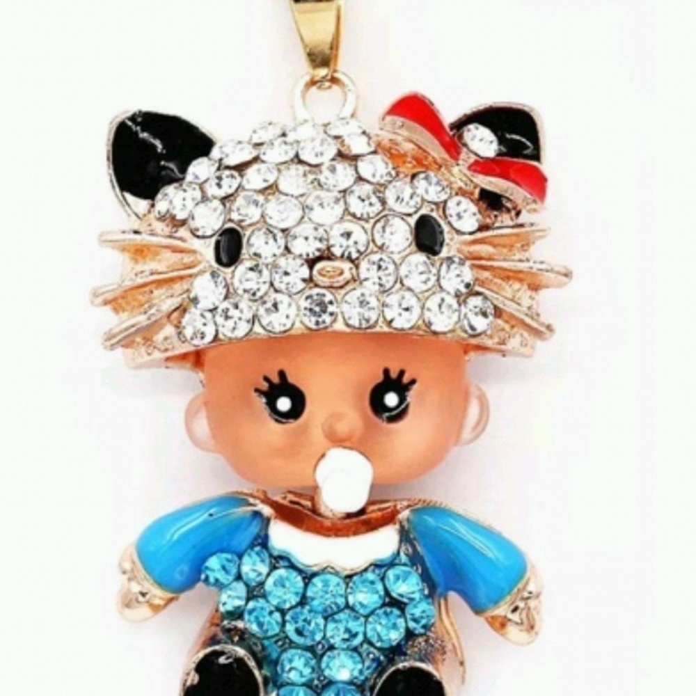 Cute Baby cat hat necklace